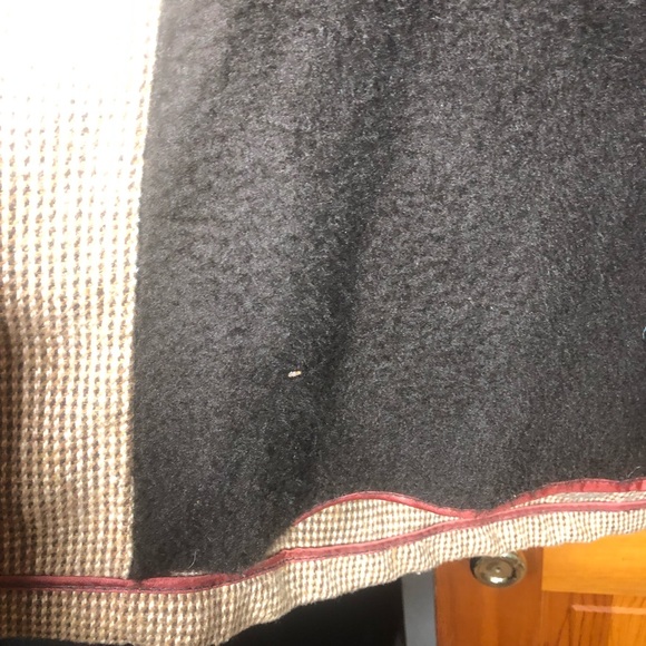 VINTAGE WEATHERCASTER Brown & Tan Houndstooth Fur Collar Blazer Coat Jacket 42 - Picture 8 of 11